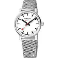 Mondaine Montre unie 35 mm MSE.35110.SM evo2 Acier inoxydable