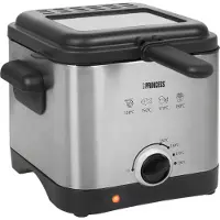 Princess 182612 Friteuse 1.5 l 1000 W revêtement anti-adhésif, protection contre la surchauffe argent, noir