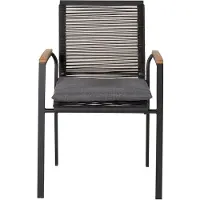 Ebuy24 Dallas Chaise de jardin empilable, noir, naturel.