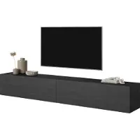 Selsey BISIRA Meuble TV 200 cm frêne noir
