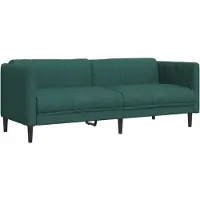 vidaXL Canapé 3 places vert foncé Tissu