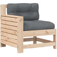 vidaXL Canapé de jardin avec accoudoirs et coussins en pin massif