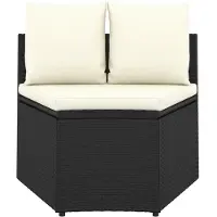 vidaXL Ensemble de salon de jardin 2 pièces avec coussins Poly rotin noir