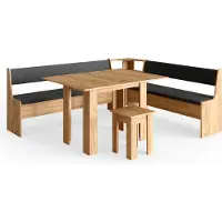 Vicco Groupe de banquettes d'angle Roman Chêne de force doré 210x180cm avec table, Model 34323
