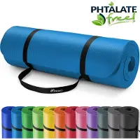 Tresko Tapis de Yoga Tapis de gymnastique Pilates 185x60x1,0cm Bleu