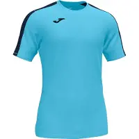 Joma Academy III Maillot Manches Courtes Hommes - Fluor Turquoise / Marine | Taille: M