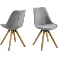 Ebuy24 Dima chaise de salle à manger tissu gris.