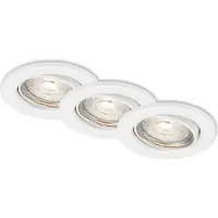 Briloner Lampe LED encastrée LEUCHTEN SWING, 5 W, 460 lm, IP23, blanc, métal, incl., 3x GU10, intensité lumineuse variable, set de 3, Ø 8,6 cm