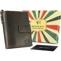 Rovicky Portefeuille en cuir rétro pour homme -