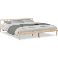 vidaXL Lit en bois massif extra long sans matelas 200x210 cm pin