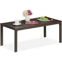 Relaxdays Table de jardin , résistante aux intempéries, convient également pour la terrasse et le balcon, table de salon, dimensions : 39 x 98 x 48 cm, table d'extérieur, marron