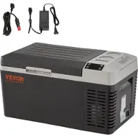 Vevor Glacière Électrique Portable de 20 L Réfrigérateur de Voiture Portable 12/24 V CC 100-240 V CA Frigo Voiture à Une Zone 0,6 kW.h -20 °C à 10 °C Réglable Congélateur pour Camion Bateau Camping