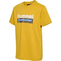 Hummel T-Shirt fonctionnel 'Tukas' bleu / moutarde / gris / blanc