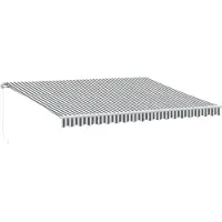 vidaXL Store avec éclairage LED Manuel Anthracite & Blanc 450x300 cm