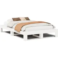vidaXL Lit en pin massif sans matelas blanc 120x190 cm