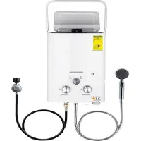 Quality Heating Geiser - Blanc - 6 litres/minute, GPL, compact
