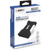 Emtec X210G - 500 Go - USB de type C - 3.2 Gen 2 (3.1 Gen 2) - 1100 Mo/s - 10 Gbit/s - noir - blanc (ECSSD500GX210G)