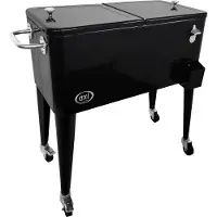 Axi Retro Cooler Noir | Réfrigérateur De Boissons Mobile Pour L’Extérieur / Le Jardin | Glacière 76 Litre