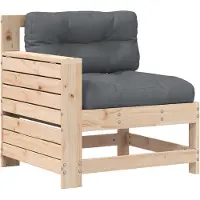 vidaXL Canapé de jardin avec accoudoirs et coussins en pin massif