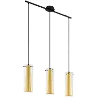 Eglo Lampe à suspendre Pinto Gold 3-flg. noir, transparent, doré 97652