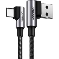 UGREEN Câble Usb vers Usb-C, Angled Us176, 3A, 2M (Noir)