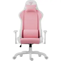 Sense7 Fauteuil gaming Spellcaster FUKU en simili rose et blanc - Fauteuil de bureau ergonomique pour femmes et filles jusqu'à 150 kg, avec fonction basculante, fauteuil de bureau rose