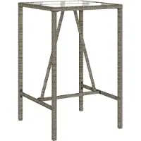 vidaXL Table de bar de jardin Gris 70x70x110 cm Poly rotin