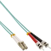 InLine - Cordon de raccordement - LC multi-mode (M) pour ST multi-mode (M) - 7.5 m - fibre optique - duplex - 50 / 125 microns - OM3 - sans halogène - turquoise