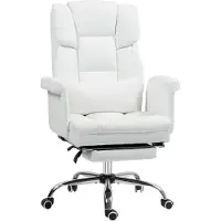 HOMCOM Chaise de bureau , chaise de bureau ergonomique avec fonction d'inclinaison, coussin lombaire