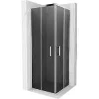 Mexen Rio Cabine de douche carrée 70 x 70 cm, Noir graphite, Chrome - 860-070-070-01-40