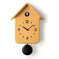 Guzzini Horloge coucou avec pendule jaune