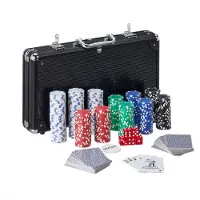 Relaxdays 10031552_0 Pokerkoffer Kartenspiel