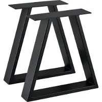 En.casa 2x Piètement de table Châssis Pieds de table Table basse Patins de table 30/40x10x40cm Noir []