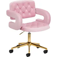 Activeshop 4Rico Chaise pivotante Qs-Of213G Rose velours