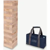 Ubergames Jeu de tour d'empilage - Jeu tactique - 10 KG - jusqu'à 120 cm de haut - qualité supérieure ECO-bois - conçu en Angleterre - dans un sac de transport solide