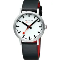 Mondaine Montre Classic, diamètre 40 mm, noire, pour homme, noire, taille unique