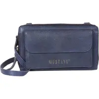 Mustang Cuir porte-monnaie sac à épaule bandoulière Cordoba Halifax Wallet Bag Navy bleu marine