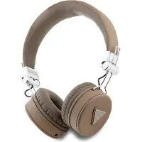 GUESS Casque d'écoute sans fil bluetooth ENC GUBH70PGTSPSW (Grained Classic Round Shape) marron