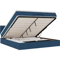 vidaXL Ottomane Lit avec matelas & LEDs Bleu 180x200 cm Tissu
