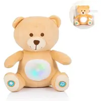 Chipolino Peluche Musique Boîte à musique, trois berceuses différentes, veilleuse brun clair
