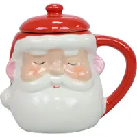 Kitchen Goods & More Tasse de Noël Père Noël Tasse en céramique avec couvercle 200ml