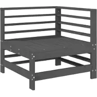 vidaXL Canapé d'angle de jardin Gris Pin massif