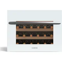 Klarstein Vinsider 24 Built-In Uno cave à vin encastrable - 24 bouteilles, 1 zone, 5-20°C, éclairage LED, vitre anti-UV, silencieuse, étagères en bois, porte vitrée blanc