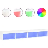 vidaXL Armoires TV avec lampes LED 2 pcs. Blanc 100x30x30 cm
