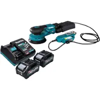 Makita BO 001 CGM201 Ponceuse excentrique sans fil 40 V max. 125 mm 5,0 mm course Brushless + 2x batterie 4,0 Ah + chargeur