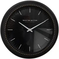 Clayre & Eef Horloge murale Ø 28x5 cm Noir Plastique