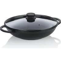 kela Wok, Wadjan, 32 cm, avec couvercle, noir, anti-adhésif, sans PFAS/PTFE, fonte d'aluminium - | Atura