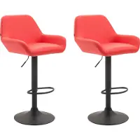 CLP lot de 2 tabourets de bar Braga en similicuir noir