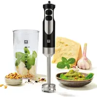 Zwilling Mixeur plongeant, 600 gobelets gradués inclus 550 watts 18/8 Stainless Steel noir