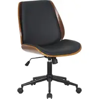 CLP Chaise de bureau ergonomique Mitch, chaise de bureau réglable en hauteur, noyer/noir, piètement chromé